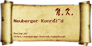 Neuberger Konrád névjegykártya