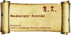 Neuberger Konrád névjegykártya